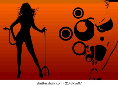 witch silhouette halloween background in vector format very easy to edit
