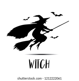 witch silhouette illustration vector