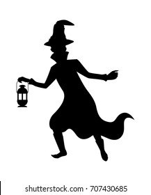 Witch silhouette isolated vector