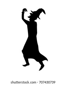 Witch silhouette isolated vector