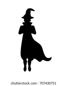 Witch silhouette isolated vector