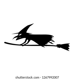 Witch Silhouette. Vector Illustration.