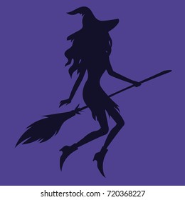 Witch silhouette vector illustration