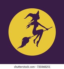 Witch silhouette vector illustration
