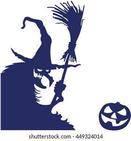 witch silhouette vector illustration isolated