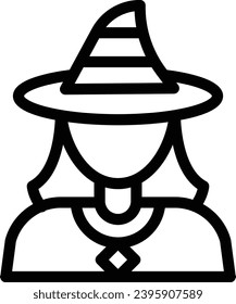 witch single vector line icon