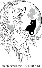 A witch sitting tree