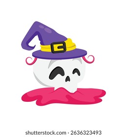 Witch Skull Vector style icon. Eps 10 file