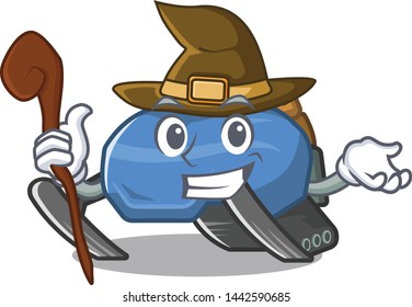 Witch snowmobile isolated in the a cartoon
