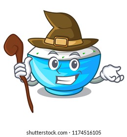 Witch sour cream in a character bowl
