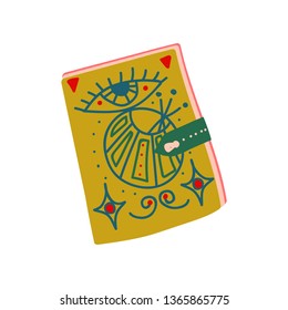 Witch Spell Book, Magic Object, Witchcraft Attribute Vector Illustration