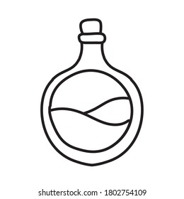 witch spell in flask line style vector illustration design
