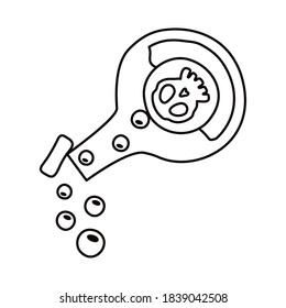 witch spell in flask line style icon vector illustration design