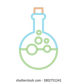 witch spell in flask neon style icon vector illustration design
