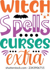 Witch Spells Curses Extra; Funny SVG Design