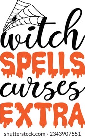 Witch Spells Curses Extra; Funny SVG Design