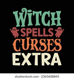  Witch Spells Curses Extra T-Shirt Design, Vector File 