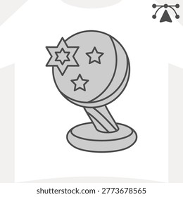 Witch sphere isometric icon, mysterious, mystical concept. Vector graphics. Magical ball sign and editable stroke, outline style icon for mobile or web design