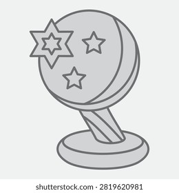 Witch sphere isometric icon, mysterious, mystical concept. Vector graphics. Magical ball sign with outline style icon for mobile or web design