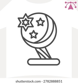Witch sphere line icon, mysterious, mystical concept. Vector graphics. Magical ball sign and editable stroke, outline style icon for mobile or web design