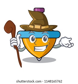 Witch spinning top mascot cartoon