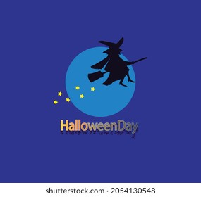witch and stars, Halloween celebration abstract background