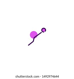 Witch Stick Icon with Filled Line Style for Halloween