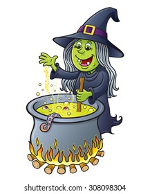 Cartoon Style Vector Illustration Witch Stock Vector (Royalty Free ...