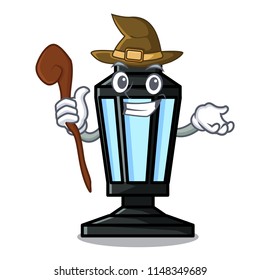 Witch street lamp mascot cartoon