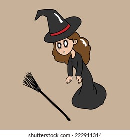 Witch stunning cartoon character vector