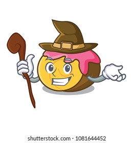 Witch swiss roll mascot cartoon