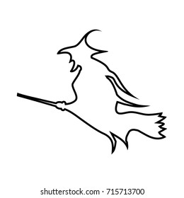 witch symbol in trendy flat design