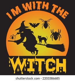 i'm with the witch t shirt design