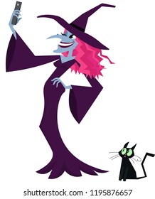 Witch to take selfie