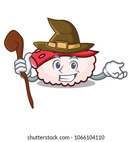 Witch tako sushi mascot cartoon