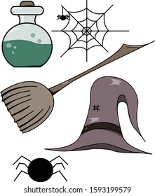 Witch themed collection for stickers