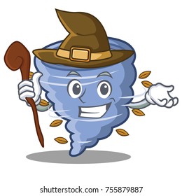 Witch tornado character cartoon style