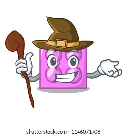 Witch toy brick mascot cartoon