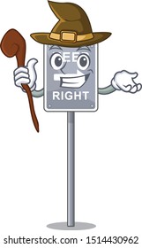 Witch toy keep right shaped on cartoon