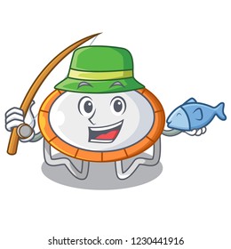 Witch trampoline illustration icon for cartoon design
