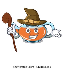 Witch transparent teapot character cartoon
