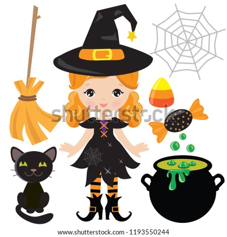 Witch vector cartoon illustration