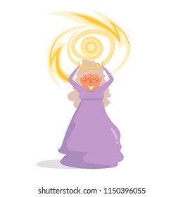 Witch Vector. Cartoon. Isolated art on white background. Flat