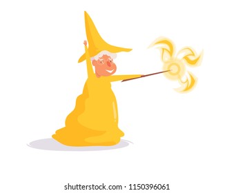 Witch Vector. Cartoon. Isolated art on white background. Flat