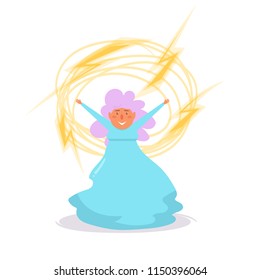 Witch Vector. Cartoon. Isolated art on white background. Flat
