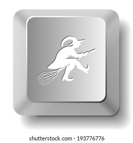 Witch. Vector computer key.