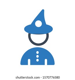 witch vector glyph colour icon