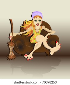 Witch. Vector illustration.