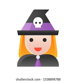 Witch Vector Illustration Halloween Gradient Design Stock Vector ...