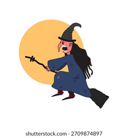 Witch vector illustration on isolated background